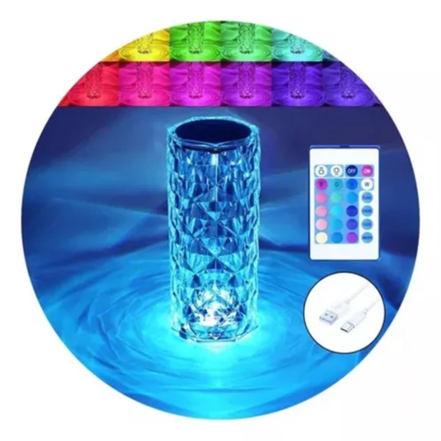 LAMPARA DE CRISTAL 16 COLORES
