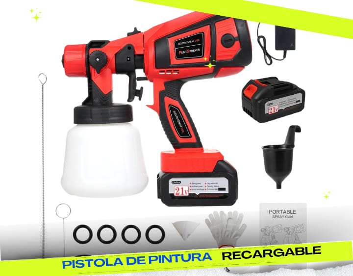 PISTOLA DE PINTURA RECARGABLE 21V