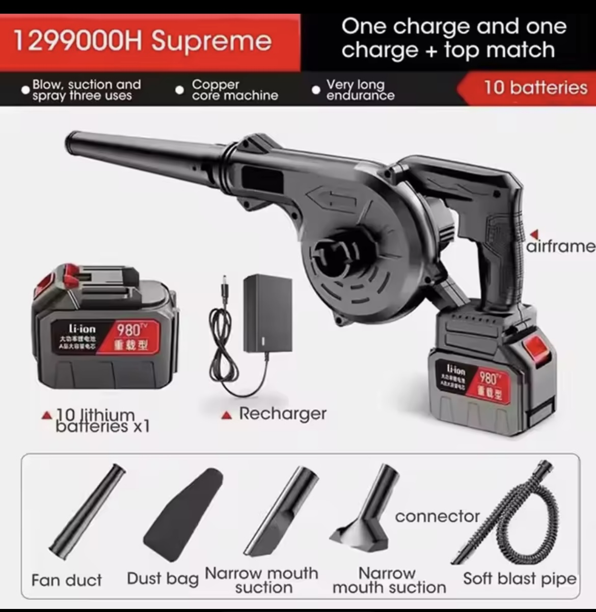 Soplador Aspirador Bateria Inalambrico P