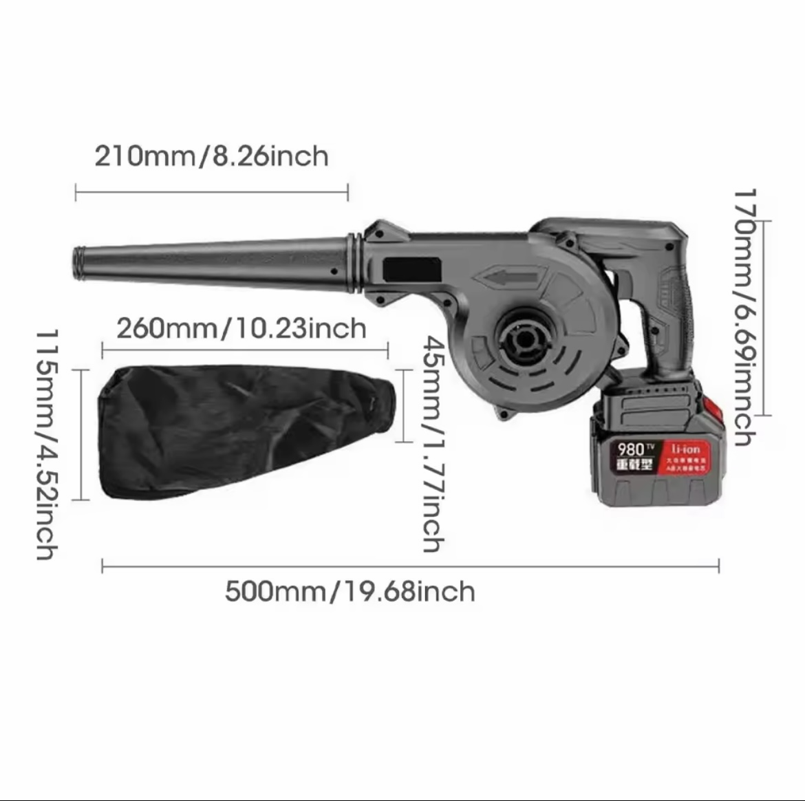 Soplador Aspirador Bateria Inalambrico P